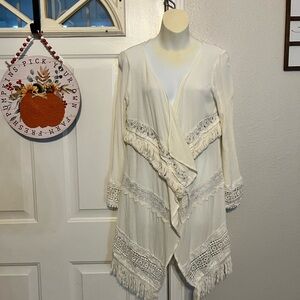 Elegant‎ Cream Lace Women's Kimono